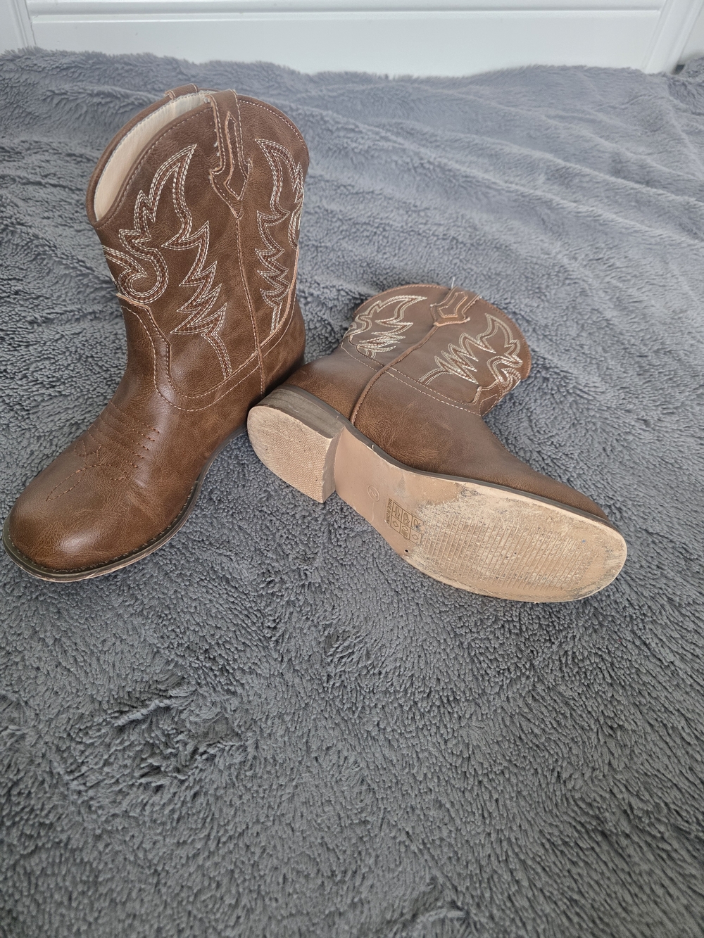 Source Unknown Brown Kids Cowboy Boots